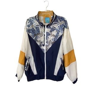 Vintage Lightweight Climate Zone Front Zip Retro Peace Sign Windbreaker Size 18